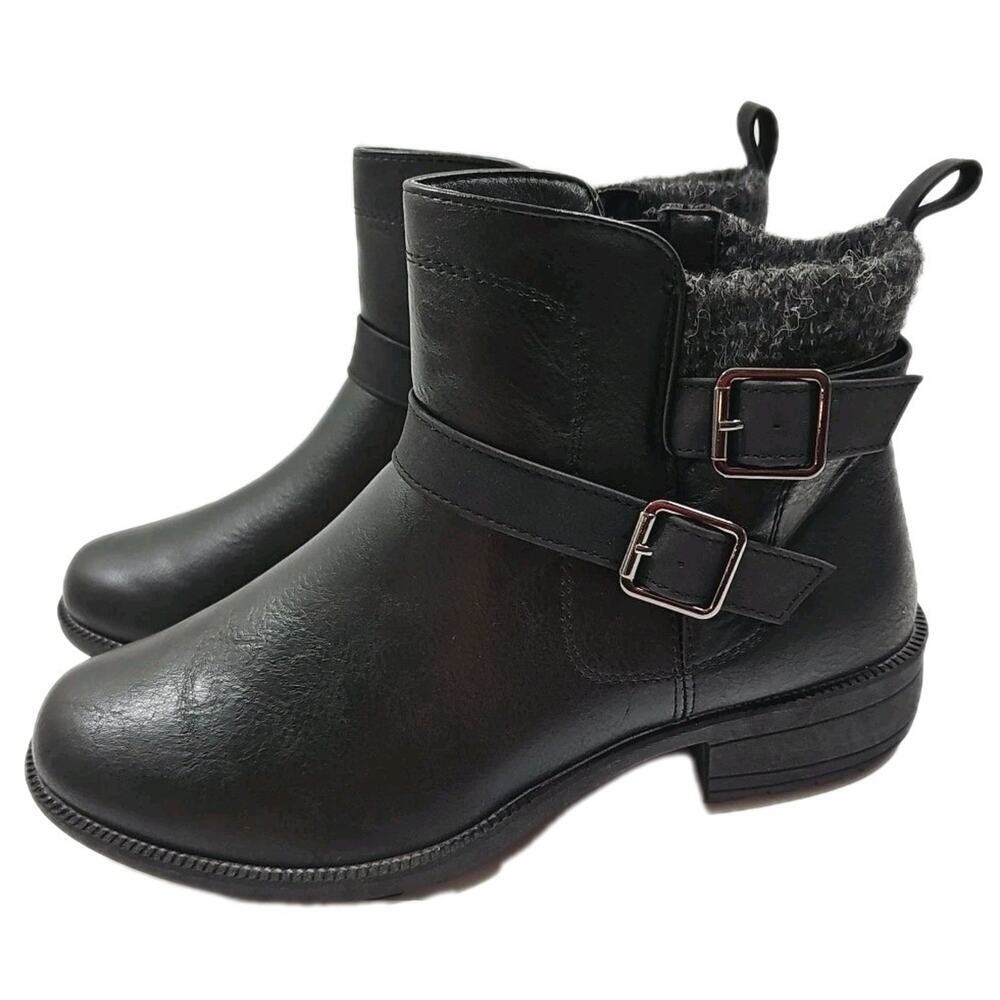 Easy Street ~Woman Size 9.5W~ Black Kourt Slip Ankle Boots NWOB.